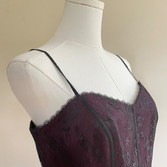 Fairy Grunge Lace Slip Dress Womens sz 8 Midi Sheer Overlay Y2K Whimsigoth BCB - Picture 6 of 12